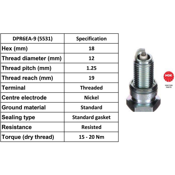 NGK NGK Spark Plug DPR6EA-9 Plugs [Box 10]
